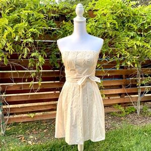 Betsy Johnson Cream Strapless Tulle Dress